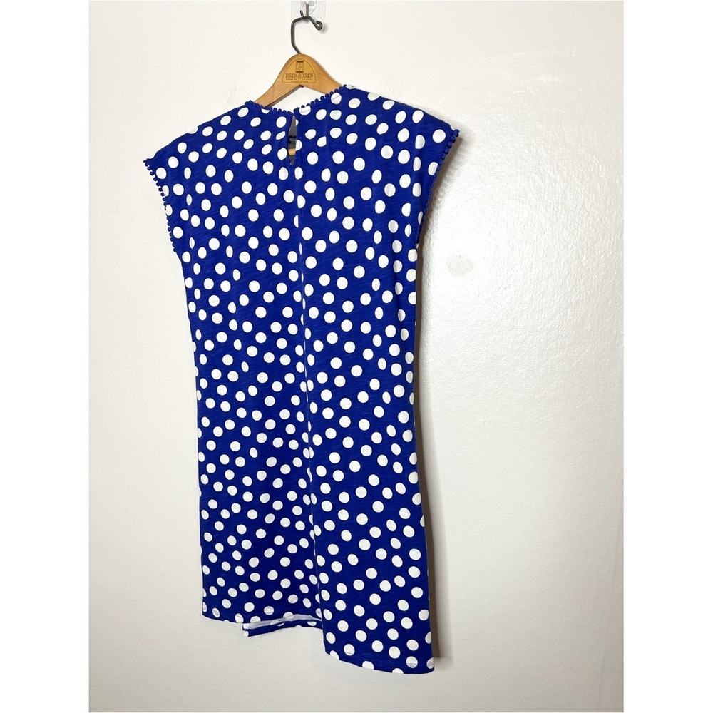 Boden Womens Blue White Polka Dot Short Sleeve Cotton Mini Dress 4 - Picture 5 of 6